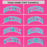 Custom Pink Sky Blue Varsity Full-Snap Letterman Gradient Hoodie Jacket