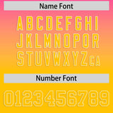 Custom Pink Yellow Varsity Full-Snap Letterman Gradient Hoodie Jacket