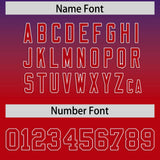 Custom Purple Red Varsity Full-Snap Letterman Gradient Hoodie Jacket