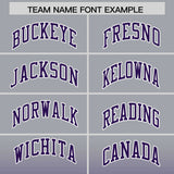 Custom Gray Purple Varsity Full-Snap Letterman Gradient Hoodie Jacket