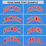 Custom Blue Red Varsity Full-Snap Letterman Gradient Hoodie Jacket