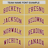 Custom Khaki Crimson Varsity Full-Snap Letterman Gradient Hoodie Jacket