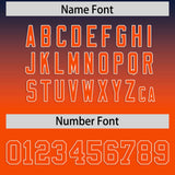 Custom Navy Orange Varsity Full-Snap Letterman Gradient Hoodie Jacket