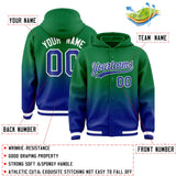 Custom Green Royal Varsity Full-Snap Letterman Gradient Hoodie Jacket