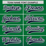 Custom Green Navy Varsity Full-Snap Letterman Gradient Hoodie Jacket