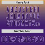 Custom Yellow Purple Varsity Full-Snap Letterman Gradient Hoodie Jacket