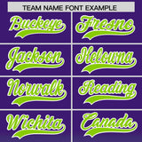 Custom Purple Neon Green Varsity Full-Snap Letterman Gradient Hoodie Jacket