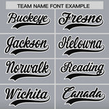 Custom Gray Black Varsity Full-Snap Letterman Gradient Hoodie Jacket