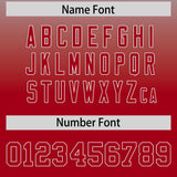 Custom Gray Red Varsity Full-Snap Letterman Gradient Hoodie Jacket