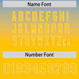 Custom Blue Yellow Varsity Full-Snap Letterman Gradient Hoodie Jacket