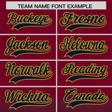 Custom Crimson Navy Varsity Full-Snap Letterman Gradient Hoodie Jacket