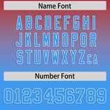 Custom Red Blue Varsity Full-Snap Letterman Gradient Hoodie Jacket