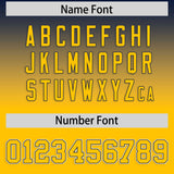 Custom Navy Yellow Varsity Full-Snap Letterman Gradient Hoodie Jacket