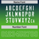 Custom Navy Light Green Varsity Full-Snap Letterman Gradient Hoodie Jacket