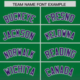 Custom Green Purple Varsity Full-Snap Letterman Gradient Hoodie Jacket