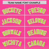 Custom Pink Neon Green Varsity Full-Snap Letterman Gradient Hoodie Jacket