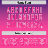 Custom Purple Pink Varsity Full-Snap Letterman Gradient Hoodie Jacket