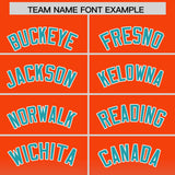 Custom Orange Aqua Varsity Full-Snap Letterman Gradient Hoodie Jacket