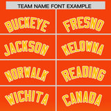 Custom Orange Yellow Varsity Full-Snap Letterman Gradient Hoodie Jacket