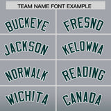 Custom Gray Midnight Green Varsity Full-Snap Letterman Gradient Hoodie Jacket