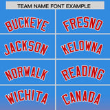 Custom Blue Red Varsity Full-Snap Letterman Gradient Hoodie Jacket