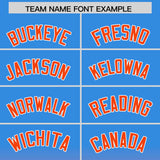 Custom Blue Orange Varsity Full-Snap Letterman Gradient Hoodie Jacket