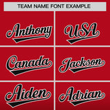 Custom Red Black Varsity Full-Snap Letterman Gradient Hoodie Jacket