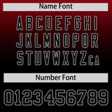 Custom Red Black Varsity Full-Snap Letterman Gradient Hoodie Jacket