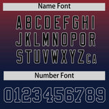 Custom Red Navy Varsity Full-Snap Letterman Gradient Hoodie Jacket