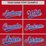 Custom Red Royal Varsity Full-Snap Letterman Gradient Hoodie Jacket