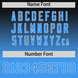 Custom Black Blue Varsity Full-Snap Letterman Gradient Hoodie Jacket