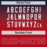 Custom Navy Red Varsity Full-Snap Letterman Gradient Hoodie Jacket