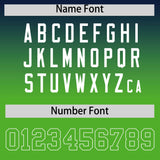 Custom Navy Light Green Varsity Full-Snap Letterman Gradient Hoodie Jacket