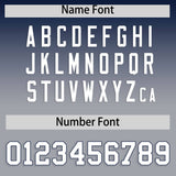 Custom Navy Gray Varsity Full-Snap Letterman Gradient Hoodie Jacket