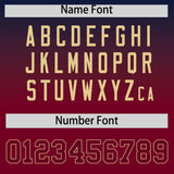 Custom Navy Crimson Varsity Full-Snap Letterman Gradient Hoodie Jacket