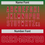 Custom Green Red Varsity Full-Snap Letterman Gradient Hoodie Jacket