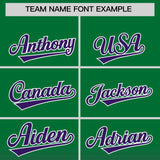 Custom Green Purple Varsity Full-Snap Letterman Gradient Hoodie Jacket