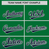 Custom Green Navy Varsity Full-Snap Letterman Gradient Hoodie Jacket