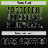 Custom Neon Green Black Varsity Full-Snap Letterman Gradient Hoodie Jacket