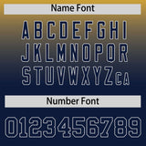 Custom Yellow Navy Varsity Full-Snap Letterman Gradient Hoodie Jacket