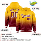 Custom Yellow Crimson Varsity Full-Snap Letterman Gradient Hoodie Jacket
