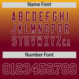 Custom Yellow Crimson Varsity Full-Snap Letterman Gradient Hoodie Jacket