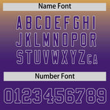 Custom Yellow Purple Varsity Full-Snap Letterman Gradient Hoodie Jacket