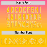 Custom Pink Yellow Varsity Full-Snap Letterman Gradient Hoodie Jacket