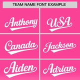 Custom Pink White Varsity Full-Snap Letterman Gradient Hoodie Jacket