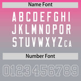 Custom Pink Gray Varsity Full-Snap Letterman Gradient Hoodie Jacket