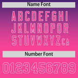 Custom Purple Pink Varsity Full-Snap Letterman Gradient Hoodie Jacket