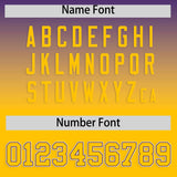 Custom Purple Yellow Varsity Full-Snap Letterman Gradient Hoodie Jacket