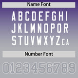 Custom Purple Gray Varsity Full-Snap Letterman Gradient Hoodie Jacket