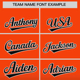 Custom Orange Black Varsity Full-Snap Letterman Gradient Hoodie Jacket